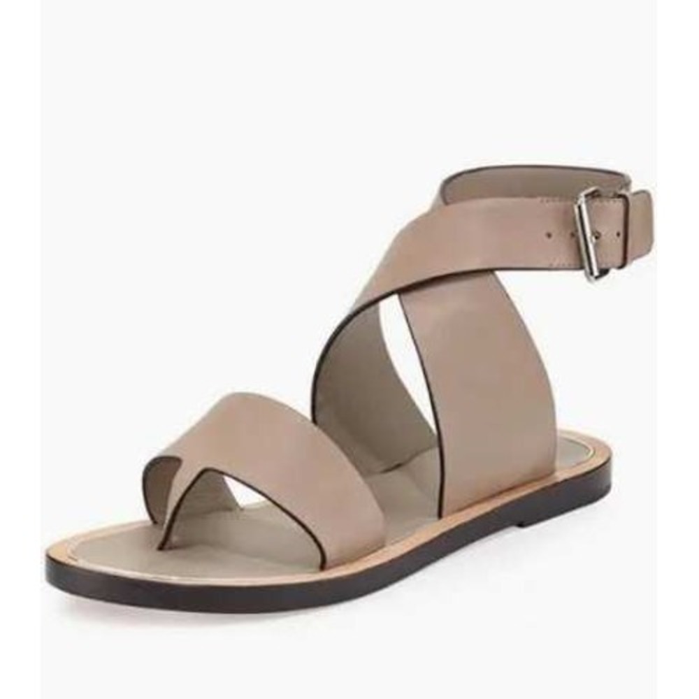 Vince Mailin Ankle Strap Flat Sandals in Pumice Size US 6.5